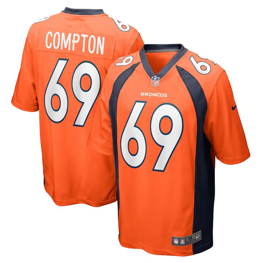Men Denver Broncos #69 Tom Compton Nike Orange Game Player NFL Jersey